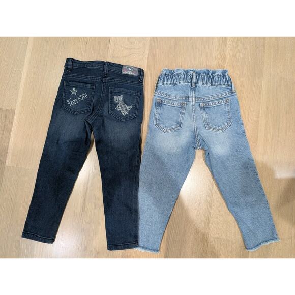 Lot of 2 Gap Light Blue Like Mom & Ferrioni Dark Adjustable Denim Jeans 4T - Picture 7 of 10